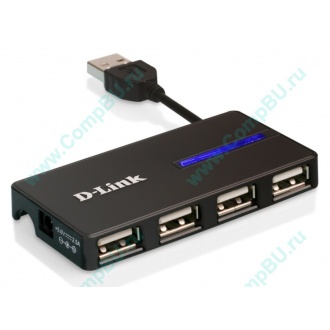 Карманный USB 2.0 концентратор D-Link DUB-104 в Клине, USB хаб DLink DUB104 (Клин)